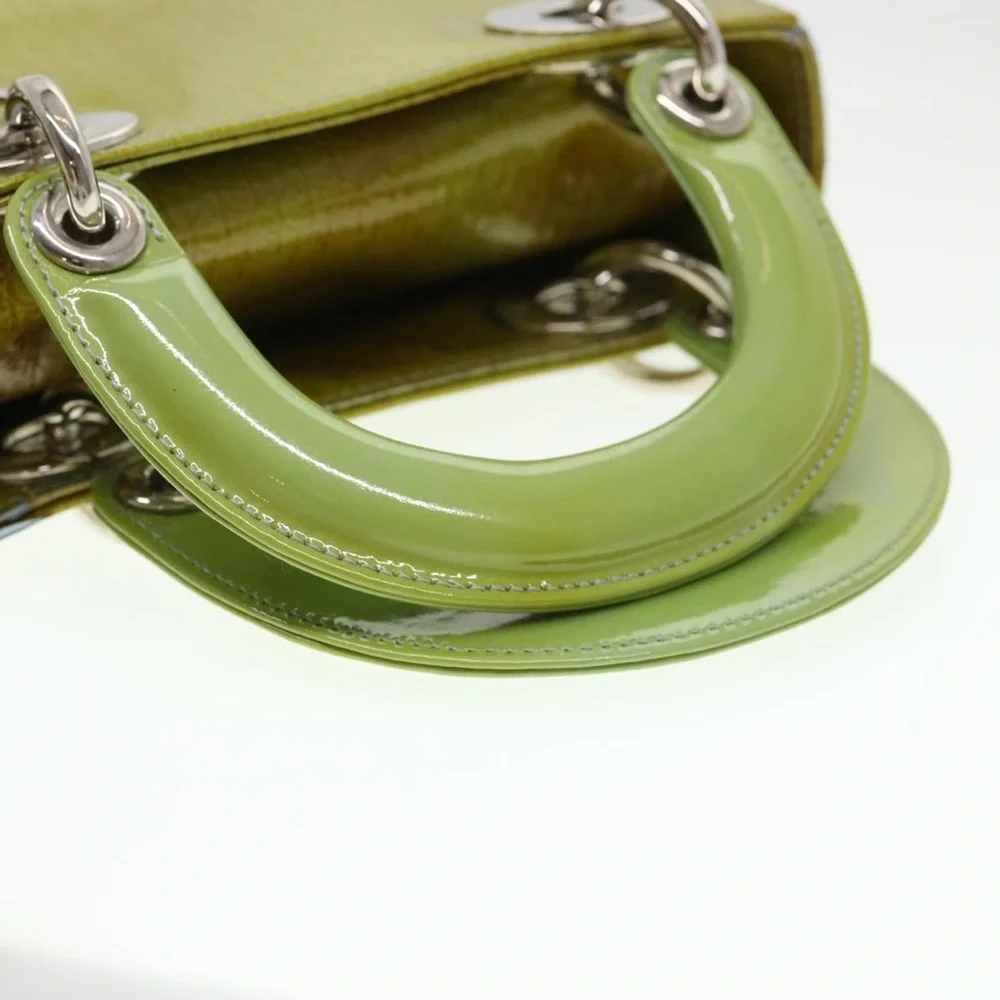 Christian Dior Lady Dior Patent Leather Trotter Embossed Bag with Strap and Card - Picture 8 of 16